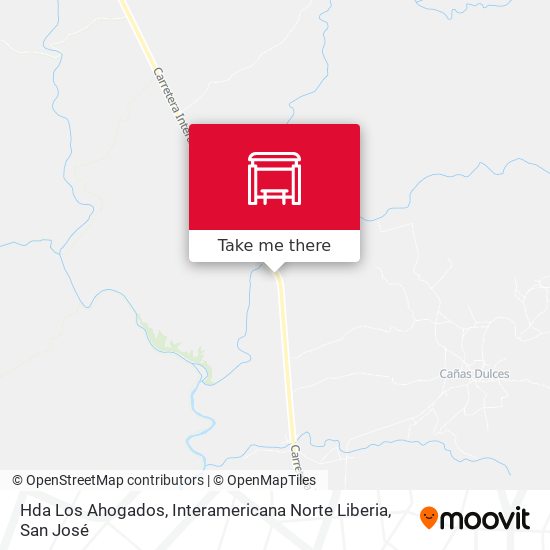 Hda Los Ahogados, Interamericana Norte Liberia map