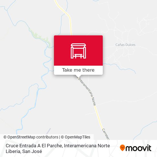 Cruce Entrada A El Parche, Interamericana Norte Liberia map