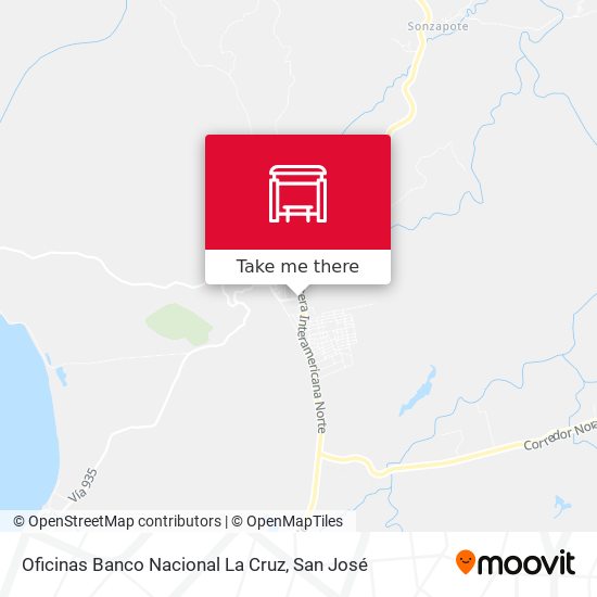 Oficinas Banco Nacional La Cruz map