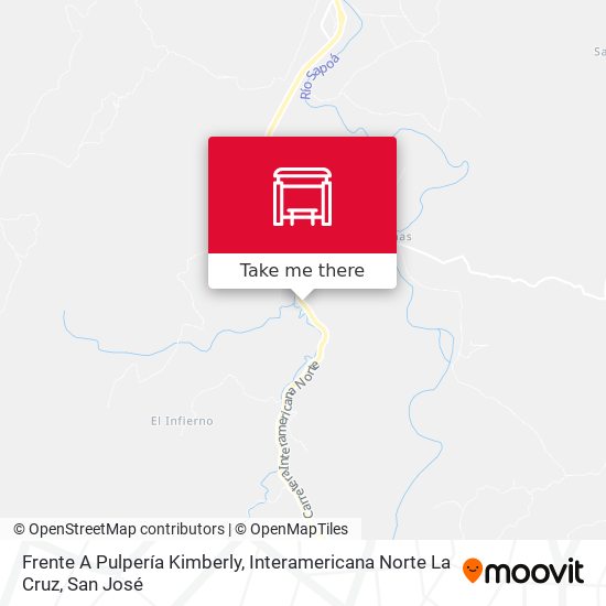 Frente A Pulpería Kimberly, Interamericana Norte La Cruz map
