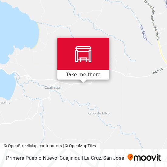 Primera Pueblo Nuevo, Cuajiniquil La Cruz map
