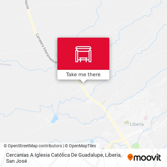 Mapa de Cercanías A Iglesia Católica De Guadalupe, Liberia