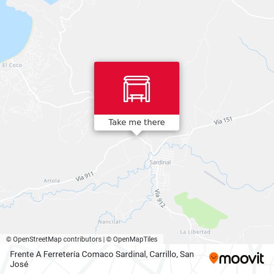 Mapa de Frente A Ferretería Comaco Sardinal, Carrillo