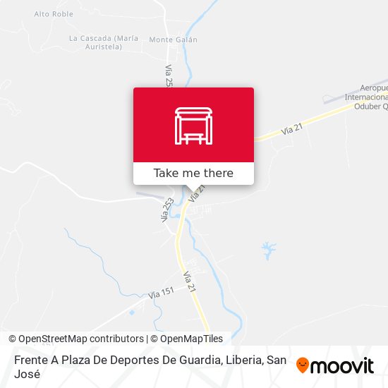 Frente A Plaza De Deportes De Guardia, Liberia map