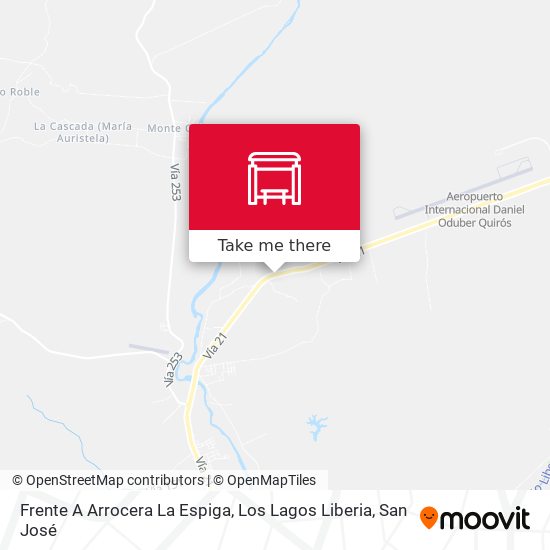 Mapa de Frente A Arrocera La Espiga, Los Lagos Liberia
