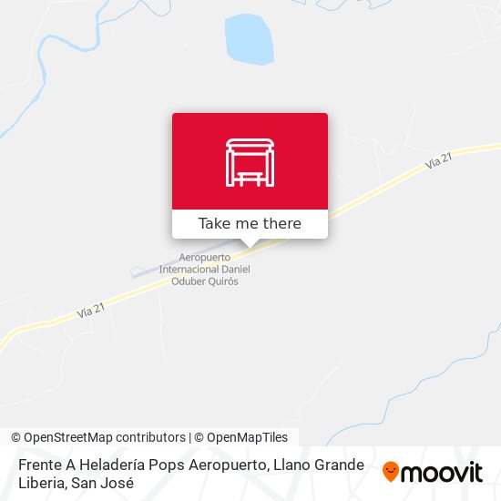 Mapa de Frente A Heladería Pops Aeropuerto, Llano Grande Liberia