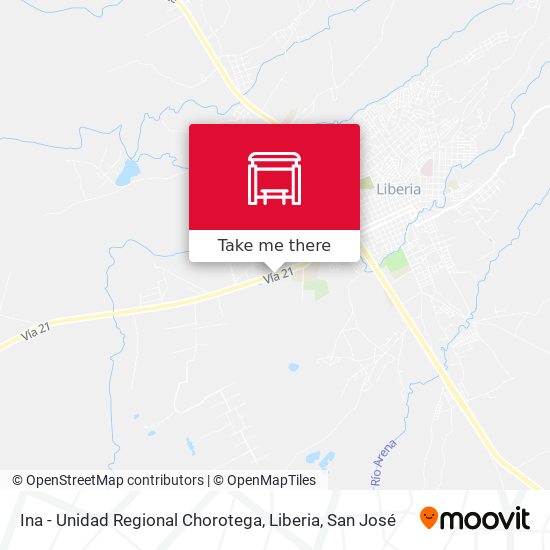Ina - Unidad Regional Chorotega, Liberia map
