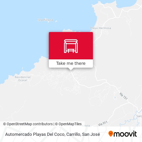 Mapa de Automercado Playas Del Coco, Carrillo