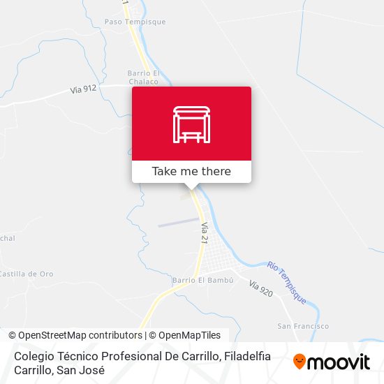 Colegio Técnico Profesional De Carrillo, Filadelfia Carrillo map