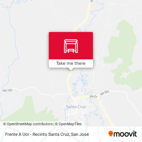 Mapa de Frente A Ucr - Recinto Santa Cruz