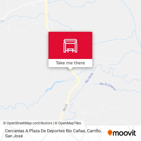 Cercanías A Plaza De Deportes Río Cañas, Carrillo map