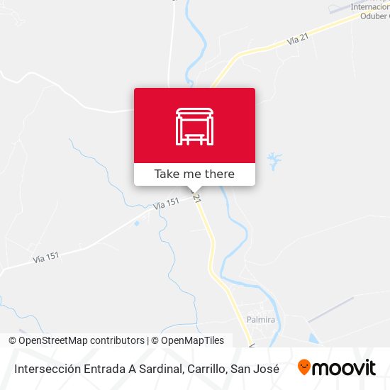 Mapa de Intersección Entrada A Sardinal, Carrillo