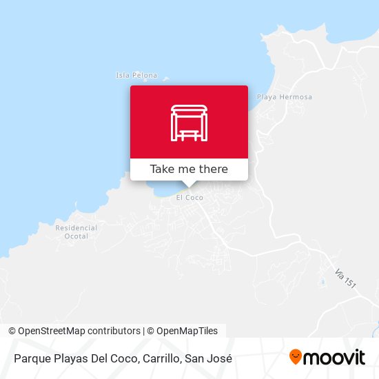 Mapa de Parque Playas Del Coco, Carrillo