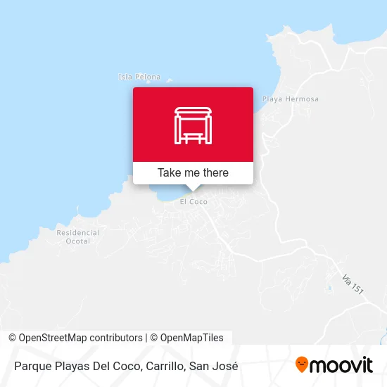 Parque Playas Del Coco, Carrillo map