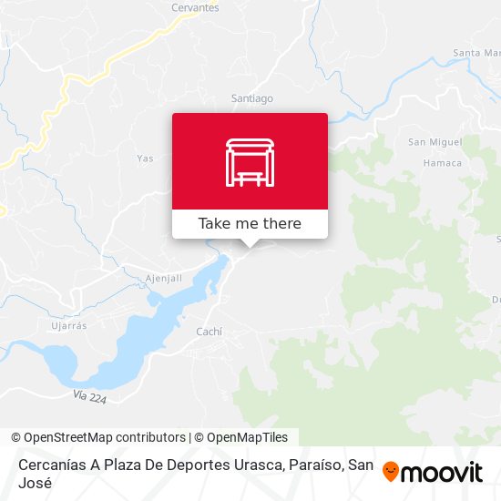 Mapa de Cercanías A Plaza De Deportes Urasca, Paraíso