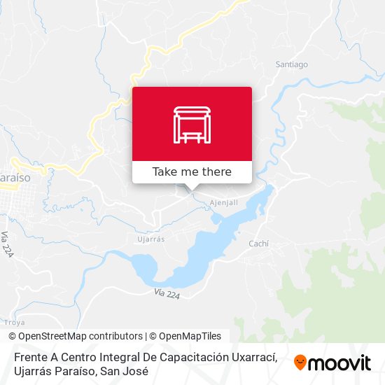 Frente A Centro Integral De Capacitación Uxarrací, Ujarrás Paraíso map