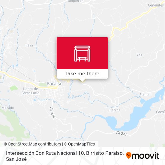 Intersección Con Ruta Nacional 10, Birrisito Paraíso map