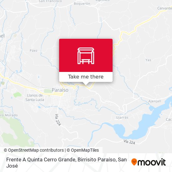 Frente A Quinta Cerro Grande, Birrisito Paraíso map