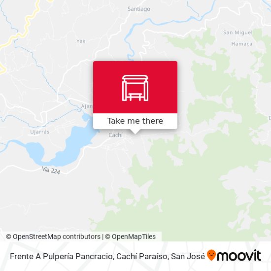 Frente A Pulpería Pancracio, Cachí Paraíso map