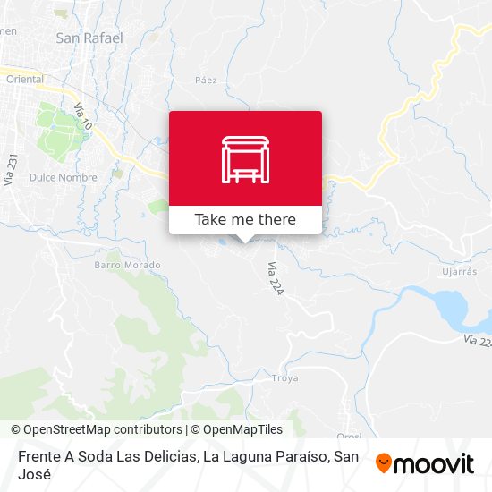 Mapa de Frente A Soda Las Delicias, La Laguna Paraíso