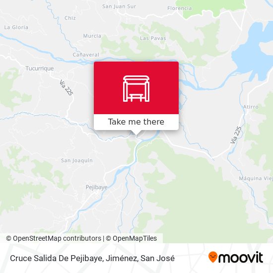 Cruce Salida De Pejibaye, Jiménez map