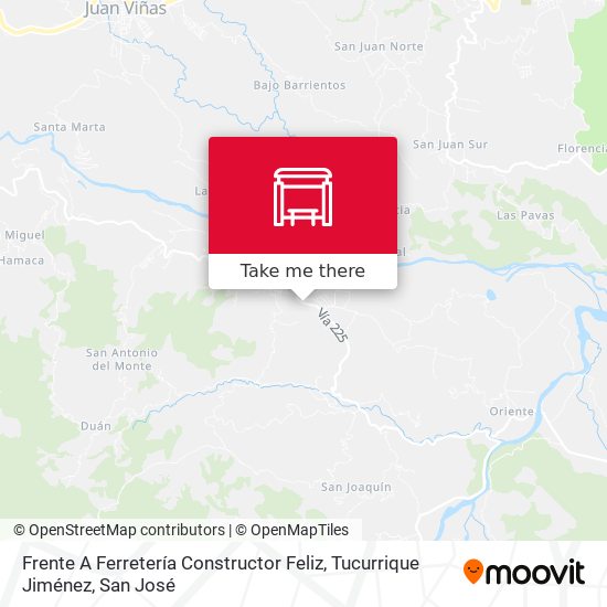 Frente A Ferretería Constructor Feliz, Tucurrique Jiménez map