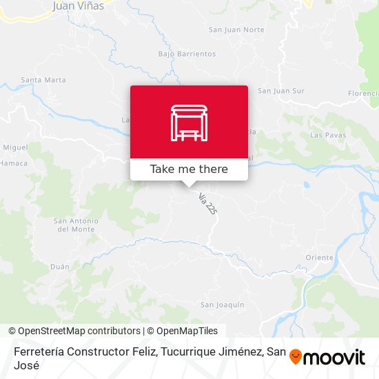 Ferretería Constructor Feliz, Tucurrique Jiménez map