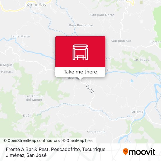 Mapa de Frente A Bar & Rest. Pescadofrito, Tucurrique Jiménez