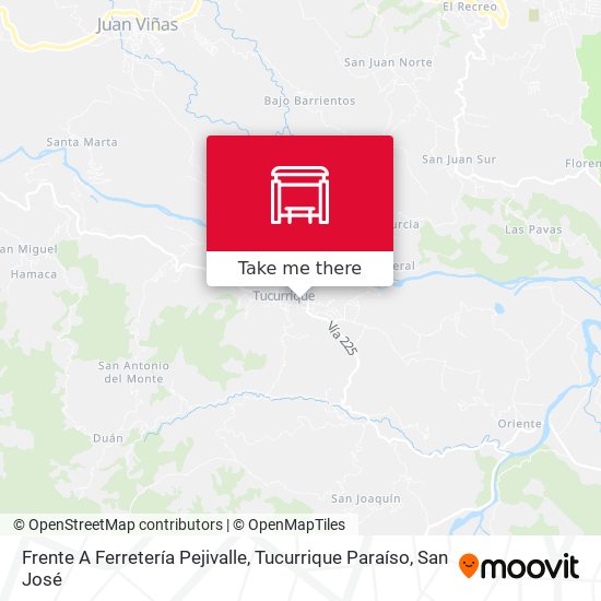 Frente A Ferretería Pejivalle, Tucurrique Paraíso map