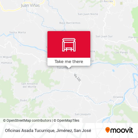 Mapa de Oficinas Asada Tucurrique, Jiménez