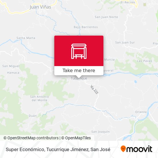 Super Económico, Tucurrique Jiménez map
