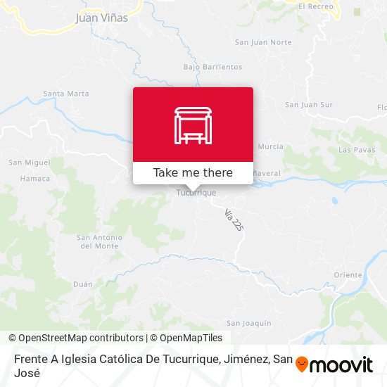 Frente A Iglesia Católica De Tucurrique, Jiménez map