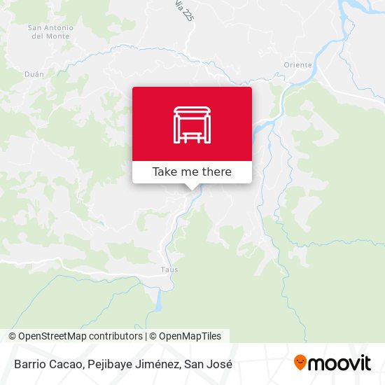 Barrio Cacao, Pejibaye Jiménez map