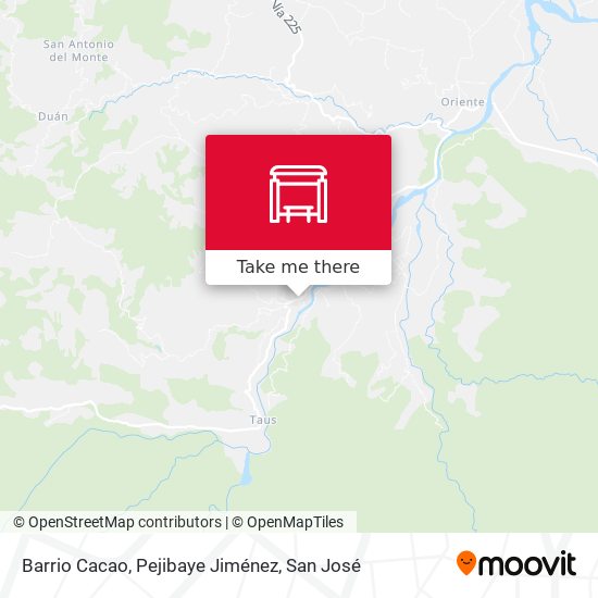 Barrio Cacao, Pejibaye Jiménez map