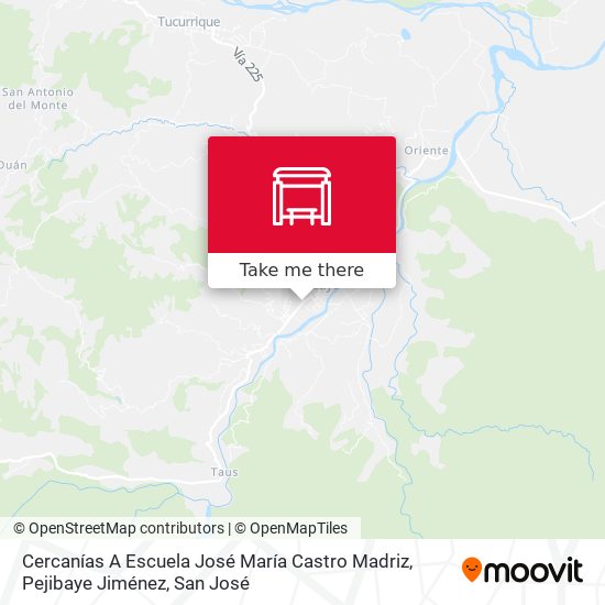 Cercanías A Escuela José María Castro Madriz, Pejibaye Jiménez map