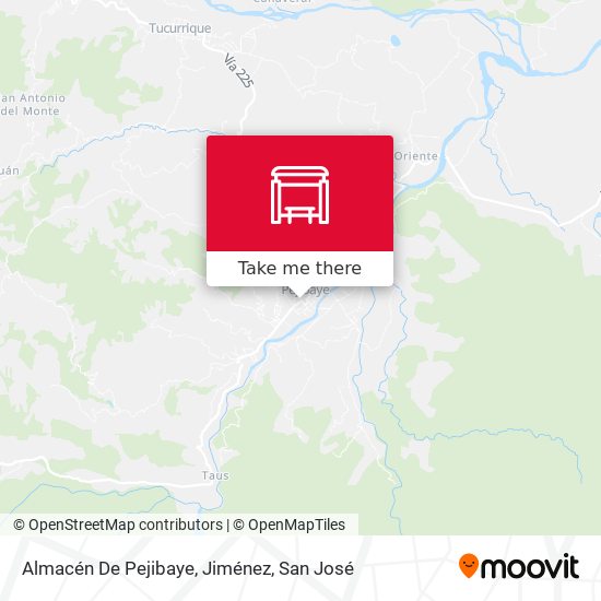 Almacén De Pejibaye, Jiménez map