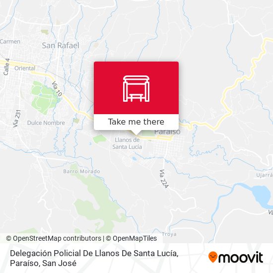 Mapa de Delegación Policial De Llanos De Santa Lucía, Paraíso