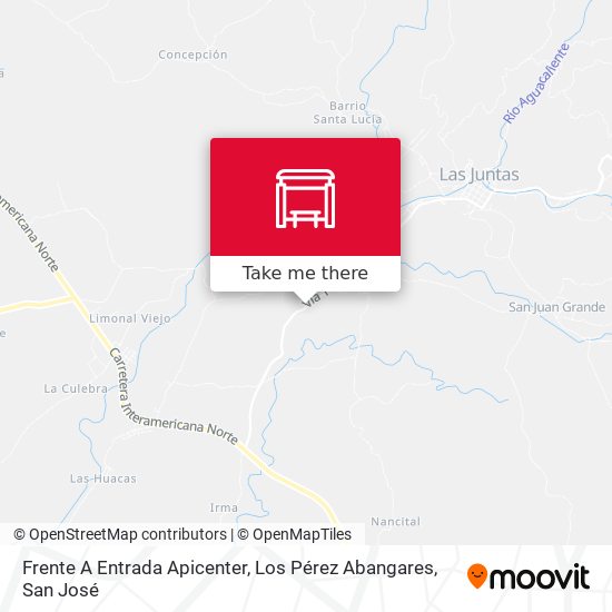 Frente A Entrada Apicenter, Los Pérez Abangares map