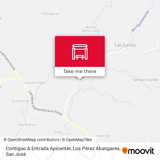 Mapa de Contiguo A Entrada Apicenter, Los Pérez Abangares