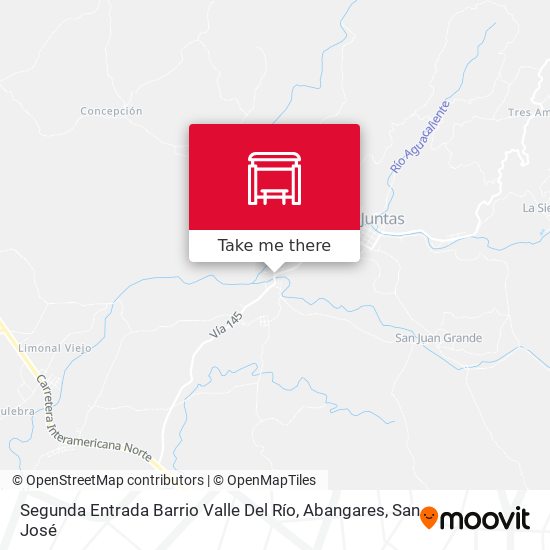 Mapa de Segunda Entrada Barrio Valle Del Río, Abangares