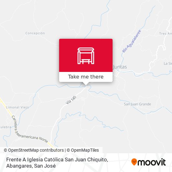 Frente A Iglesia Católica San Juan Chiquito, Abangares map