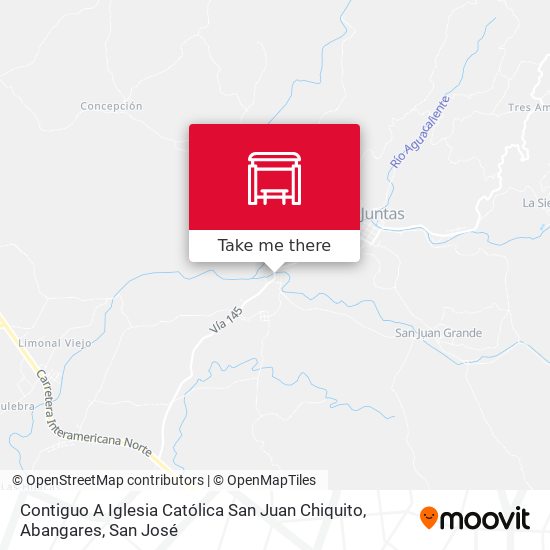 Mapa de Contiguo A Iglesia Católica San Juan Chiquito, Abangares