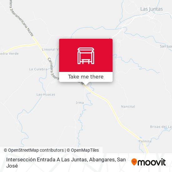 Intersección Entrada A Las Juntas, Abangares map