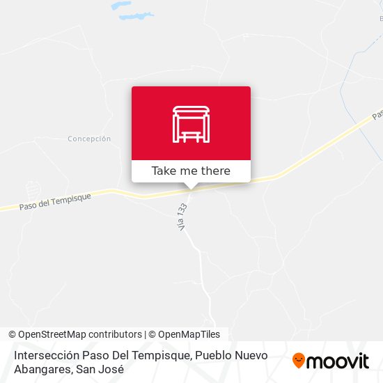 Intersección Paso Del Tempisque, Pueblo Nuevo Abangares map