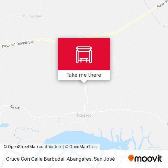 Mapa de Cruce Con Calle Barbudal, Abangares