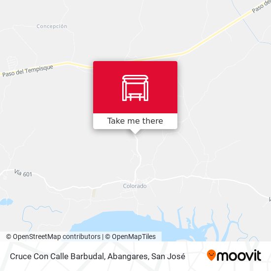 Cruce Con Calle Barbudal, Abangares map