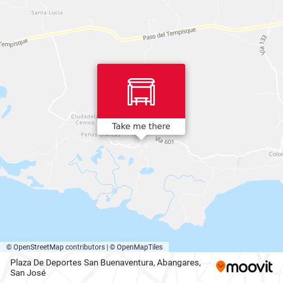 Plaza De Deportes San Buenaventura, Abangares map