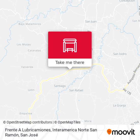 Frente A Lubricamiones, Interamerica Norte San Ramón map