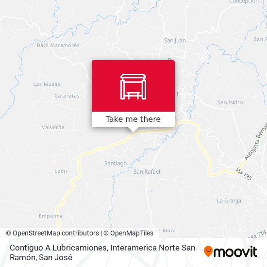 Contiguo A Lubricamiones, Interamerica Norte San Ramón map