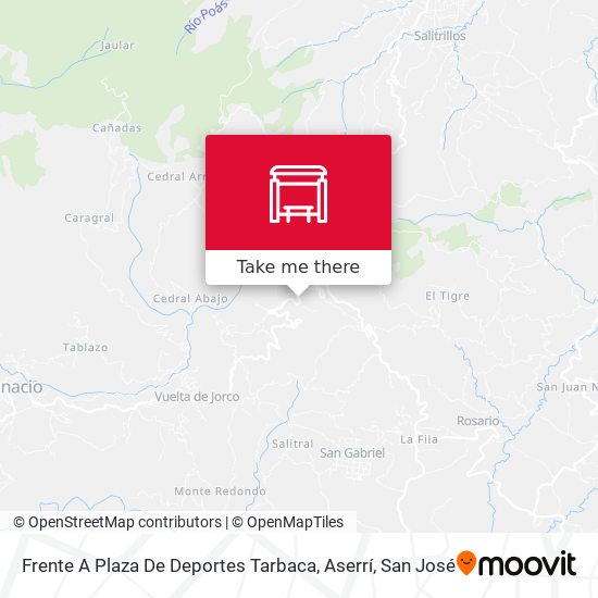 Mapa de Frente A Plaza De Deportes Tarbaca, Aserrí